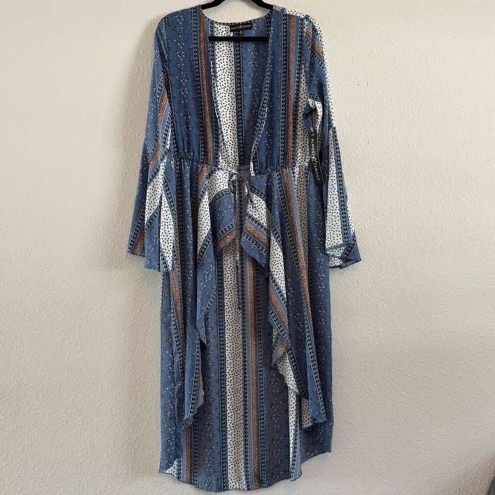 NWT Almost Famous Womens Medium Kimono Duster Boho Cottage Cowgirl Western